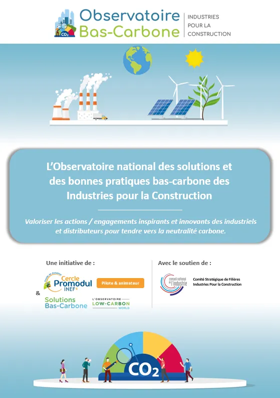 Rapport fondateur de l’Observatoire national des solutions et des bonnes pratiques bas-carbone des Industries pour la Construction